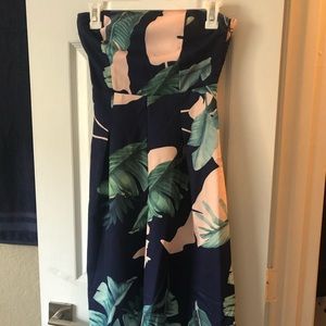 Floral strapless jumpsuit